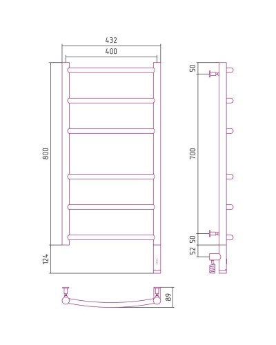 Полотенцесушитель электрический 800х400 состаренная бронза МЭМ правый Сунержа Галант 3.0 05-5801-8040