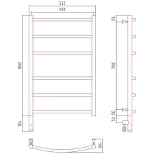 Полотенцесушитель электрический 800х500 МЭМ левый Сунержа Галант 3.0 00-5800-8050