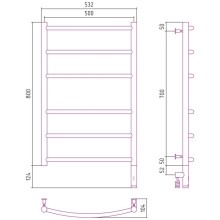 Полотенцесушитель электрический 800х500 МЭМ правый Сунержа Галант 3.0 00-5801-8050