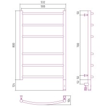 Полотенцесушитель электрический 800х500 состаренная латунь МЭМ правый Сунержа Галант 3.0 051-5801-8050