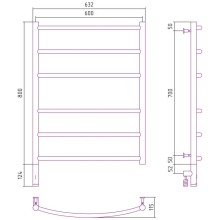 Полотенцесушитель электрический 800х600 МЭМ левый Сунержа Галант 3.0 00-5800-8060