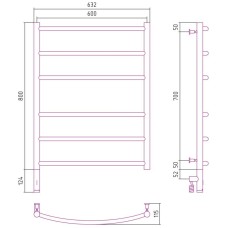 Полотенцесушитель электрический 800х600 белый глянец МЭМ левый Сунержа Галант 3.0 12-5800-8060