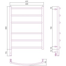 Полотенцесушитель электрический 800х600 золотой МЭМ левый Сунержа Галант 3.0 03-5800-8060