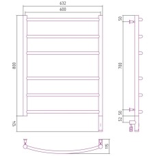 Полотенцесушитель электрический 800х600 белый глянец МЭМ правый Сунержа Галант 3.0 12-5801-8060