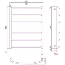 Полотенцесушитель электрический 800х600 золотой МЭМ правый Сунержа Галант 3.0 03-5801-8060