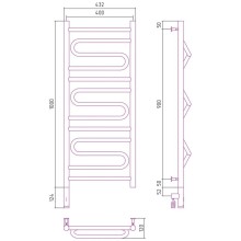 Полотенцесушитель электрический 1000х400 шампань МЭМ левый Сунержа Элегия 3.0 020-5818-1040