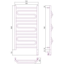 Полотенцесушитель электрический 1000х500 золотой матовый МЭМ правый Сунержа Элегия 3.0 032-5819-1050