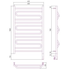 Полотенцесушитель электрический 1000х600 золотой МЭМ правый Сунержа Элегия 3.0 03-5819-1060