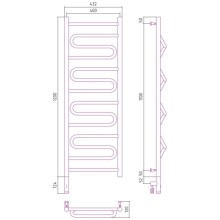 Полотенцесушитель электрический 1200х400 белый глянец МЭМ левый Сунержа Элегия 3.0 12-5818-1240