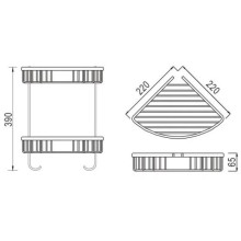 Полка угловая 22х22 см Rose RW12