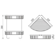 Полка угловая 22х22 см Rose RW12