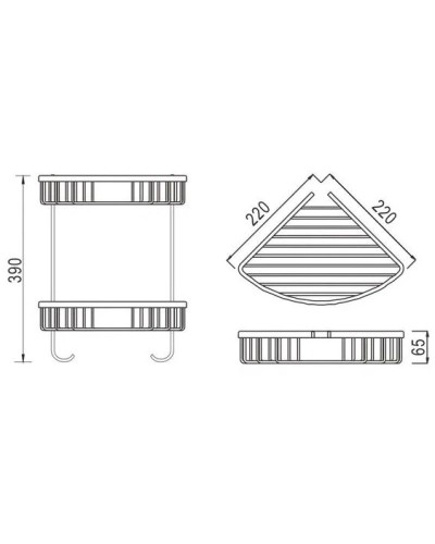 Полка угловая 22х22 см Rose RW12
