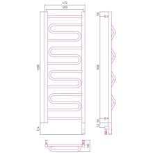 Полотенцесушитель электрический 1200х400 темный титан муар МЭМ правый Сунержа Элегия 3.0 15-5819-1240