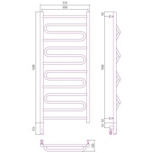 Полотенцесушитель электрический 1200х500 черный матовый МЭМ левый Сунержа Элегия 3.0 31-5818-1250