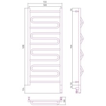 Полотенцесушитель электрический 1200х500 черный матовый МЭМ правый Сунержа Элегия 3.0 31-5819-1250