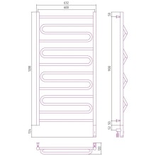 Полотенцесушитель электрический 1200х600 черный матовый МЭМ правый Сунержа Элегия 3.0 31-5819-1260