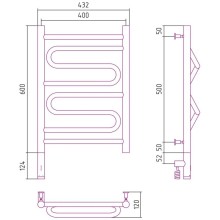 Полотенцесушитель электрический 600х400 золотой МЭМ левый Сунержа Элегия 3.0 03-5818-6040