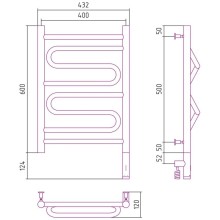 Полотенцесушитель электрический 600х400 белый матовый МЭМ правый Сунержа Элегия 3.0 30-5819-6040
