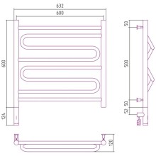 Полотенцесушитель электрический 600х600 черный матовый МЭМ левый Сунержа Элегия 3.0 31-5818-6060