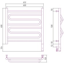 Полотенцесушитель электрический 600х600 белый матовый МЭМ правый Сунержа Элегия 3.0 30-5819-6060