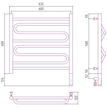 Полотенцесушитель электрический 600х600 золотой МЭМ правый Сунержа Элегия 3.0 03-5819-6060