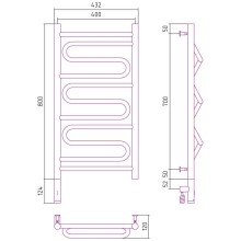 Полотенцесушитель электрический 800х400 белый глянец МЭМ левый Сунержа Элегия 3.0 12-5818-8040