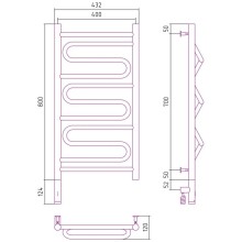 Полотенцесушитель электрический 800х400 темный титан муар МЭМ левый Сунержа Элегия 3.0 15-5818-8040