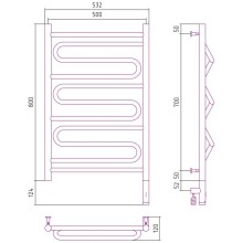 Полотенцесушитель электрический 800х500 белый матовый МЭМ правый Сунержа Элегия 3.0 30-5819-8050