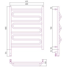 Полотенцесушитель электрический 800х600 шампань матовая МЭМ левый Сунержа Элегия 3.0 022-5818-8060