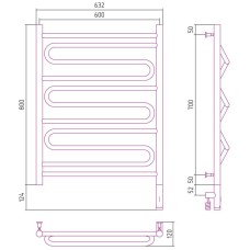 Полотенцесушитель электрический 800х600 белый матовый МЭМ правый Сунержа Элегия 3.0 30-5819-8060