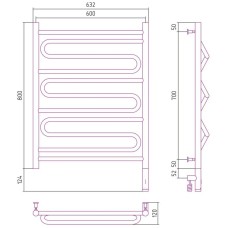 Полотенцесушитель электрический 800х600 темный титан муар МЭМ правый Сунержа Элегия 3.0 15-5819-8060