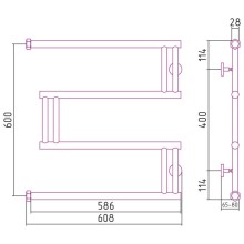 Полотенцесушитель водяной 600x600 золотой Сунержа High-Tech model "M" 03-0050-6060
