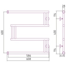 Полотенцесушитель водяной 600x600 черный матовый Сунержа High-Tech+ model "M" 31-4050-6060