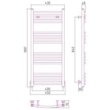 Полотенцесушитель водяной 1000х400 шампань матовая Сунержа Аркус 022-0251-1040