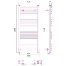 Полотенцесушитель водяной 1000х400 золотой матовый Сунержа Аркус 032-0251-1040