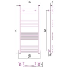 Полотенцесушитель водяной 1000х400 золотой матовый Сунержа Аркус 032-0251-1040