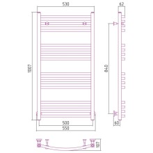 Полотенцесушитель водяной 1000х500 золотой матовый Сунержа Аркус 032-0251-1050