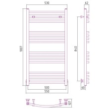 Полотенцесушитель водяной 1000х500 сатин Сунержа Аркус 071-0251-1050