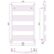 Полотенцесушитель водяной 1000х600 золотой Сунержа Аркус 03-0251-1060