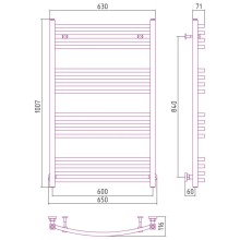 Полотенцесушитель водяной 1000х600 шампань матовая Сунержа Аркус 022-0251-1060