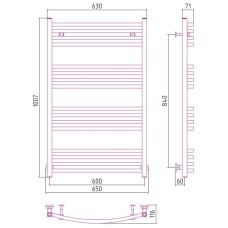 Полотенцесушитель водяной 1000х600 состаренная латунь Сунержа Аркус 051-0251-1060