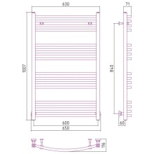 Полотенцесушитель водяной 1000х600 темный титан муар Сунержа Аркус 15-0251-1060