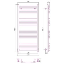 Полотенцесушитель водяной 1200х500 белый матовый Сунержа Аркус 30-0251-1250