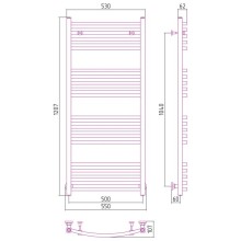 Полотенцесушитель водяной 1200х500 темный титан муар Сунержа Аркус 15-0251-1250