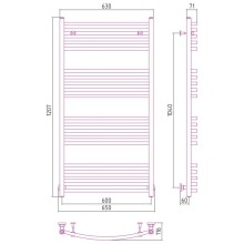 Полотенцесушитель водяной 1200х600 темный титан муар Сунержа Аркус 15-0251-1260