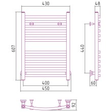 Полотенцесушитель водяной 600х400 сатин Сунержа Аркус 071-0251-6040