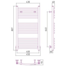 Полотенцесушитель водяной 800х400 шампань Сунержа Аркус 020-0251-8040