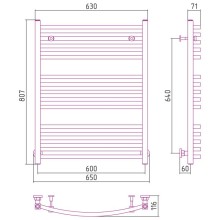 Полотенцесушитель водяной 800х600 белый матовый Сунержа Аркус 30-0251-8060