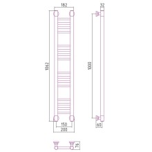 Полотенцесушитель водяной 1000х150 белый матовый Сунержа Богема+ 30-0220-1015