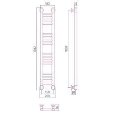 Полотенцесушитель водяной 1000х150 белый матовый Сунержа Богема+ 30-0220-1015